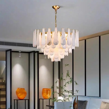 Suspension luxe en marbre et cuivre style chinois minimaliste — LZ4G7XQ