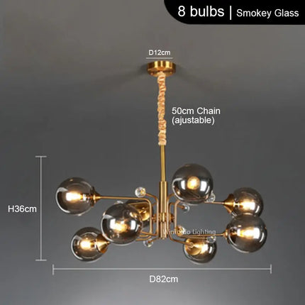 Lustre LED moderne à 10 globes décoratifs — LZ4N7Q2