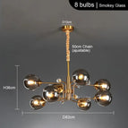 8 têtes Smokey / Avec des ampoules LED / CHINE