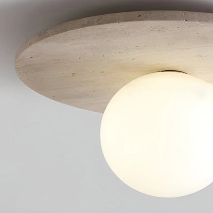 Plafonnier rond en marbre avec ampoule en verre pour restaurant — LZ4XJ9
