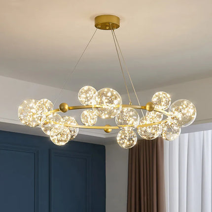 Lustre LED boule en verre à intensité variable effet ciel étoilé nordique — LZ4X9P2