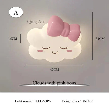Plafonnier nuage rose pour chambre enfant romantique et chaleureuse — LZ4N7Q2J
