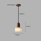 Suspension - Couleur Noyer / Texture aléatoire / D120x1H170MM | E27 sans ampoule