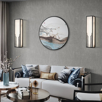 Applique murale en marbre et cuivre style chinois pour hôtel — LZ4X9P2