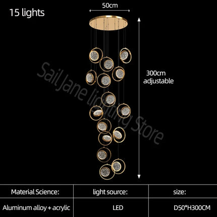 Lustre LED minimaliste en anneau pour villa — LZ4X9T2