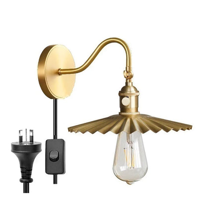 Applique murale moderne en cuivre avec chaîne et ampoule LED Edison réglable — LZ4X9P2