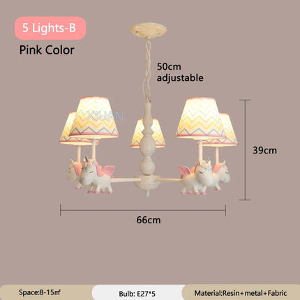 Lustre suspension dessin animé licorne pour chambre d’enfant — LZ4P9XQ