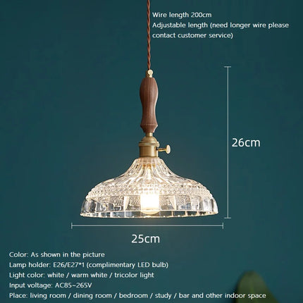 Suspension nordique en bois, verre et laiton au style rustique moderne — LZ4X9B