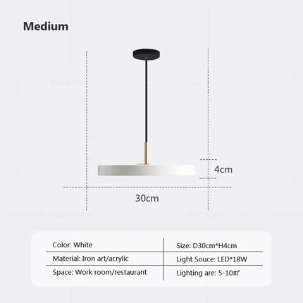 suspension led moderne lumière disque suspendus décoration luminaire lustre