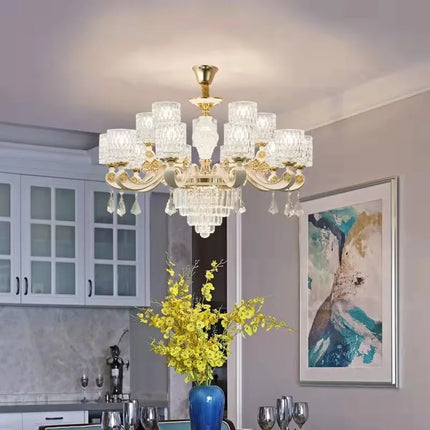 Lustre en verre cristal au design moderne pour intérieur élégant — LZ4X9B