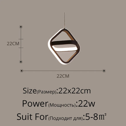 suspension led moderne pour éclairage intérieur design élégant