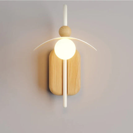Applique murale nordique en bois avec éclairage LED intérieur — LZ4XJ9