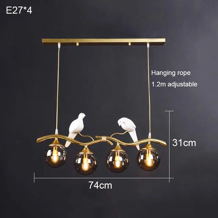 Lustre suspension nordique moderne motif oiseau pour intérieur — LZ4P9X