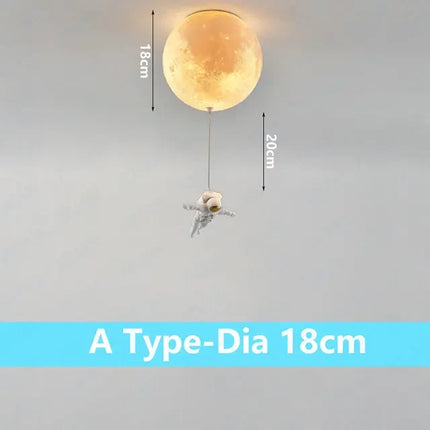 Plafonnier décoratif lune avec astronaute pour chambre — LZ4X9T2