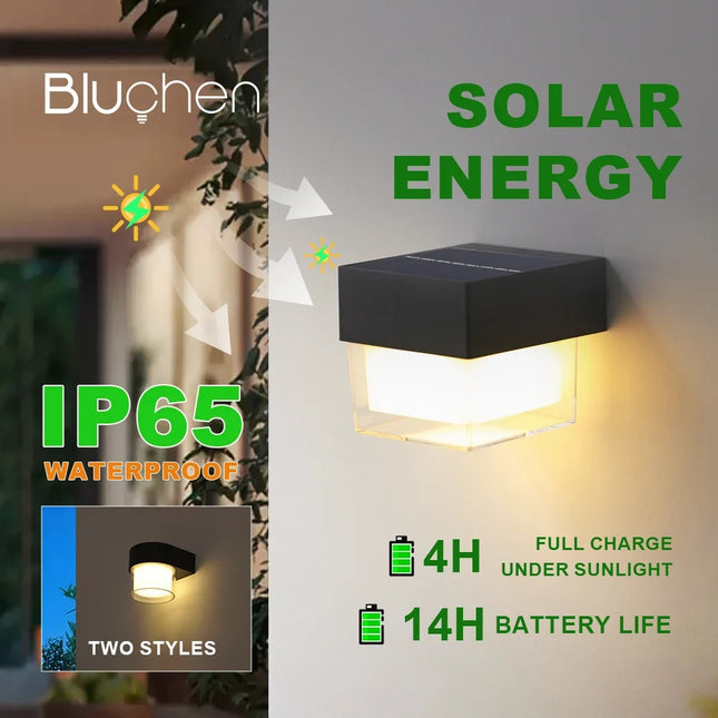 Applique murale solaire étanche pour jardin extérieur moderne — LZ4P9XQ