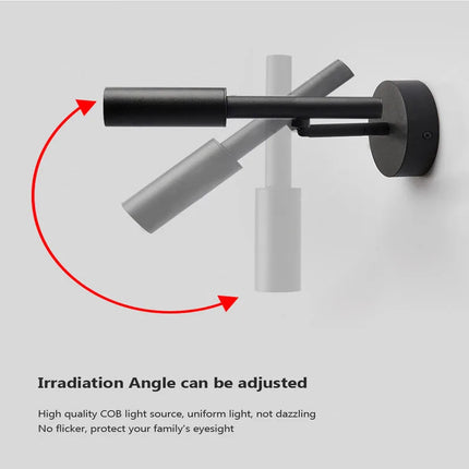 Applique murale LED rotative au design minimaliste pour éclairage ajustable — LZ4X9T2
