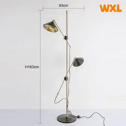 Lampadaire LED scandinave double à têtes réglables pour intérieur — LZ4P9XQ