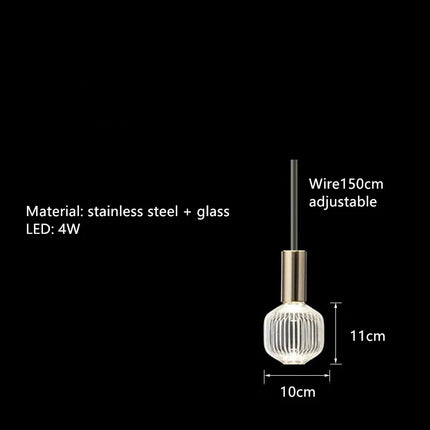 Suspension tubes en verre transparent réglable style nordique — LZ4X9M2