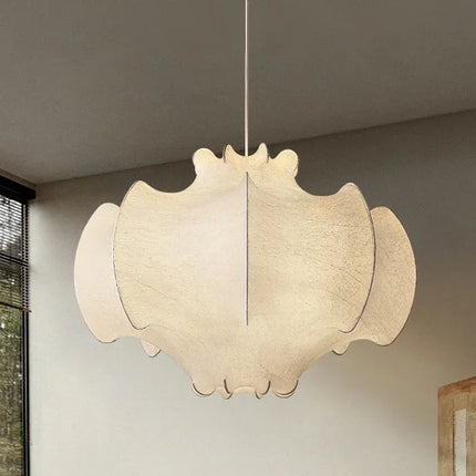 Lustre LED intérieur style wabi-sabi en soie japonaise — LZ4X9M