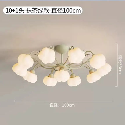 Plafonnier LED moderne avec abat-jour en coton décoratif — LZ4X7P9