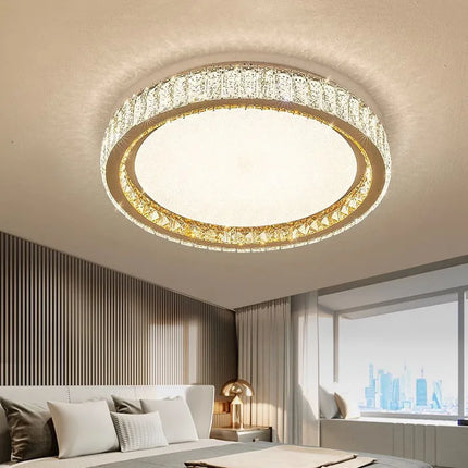 Plafonnier LED anneau doré avec cristaux et intensité réglable — LZ4X9T