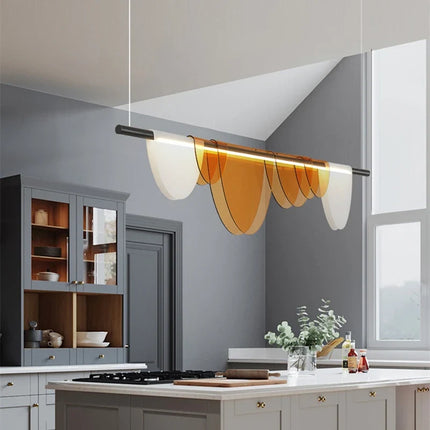 Lustre nordique moderne en acrylique avec verre coloré LED — LZ4P9XQ