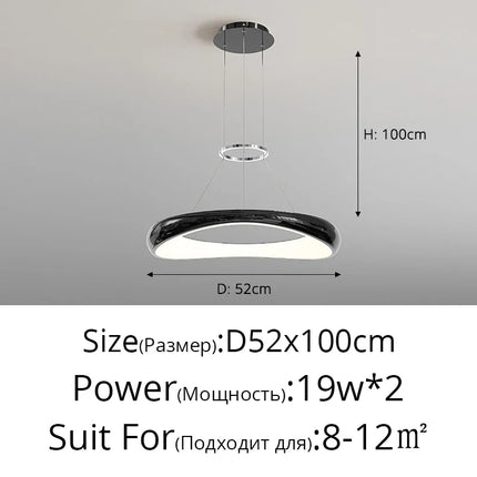 Lustre LED suspension anneau simple style nordique pour restaurant et bar — LZ4F9Q2