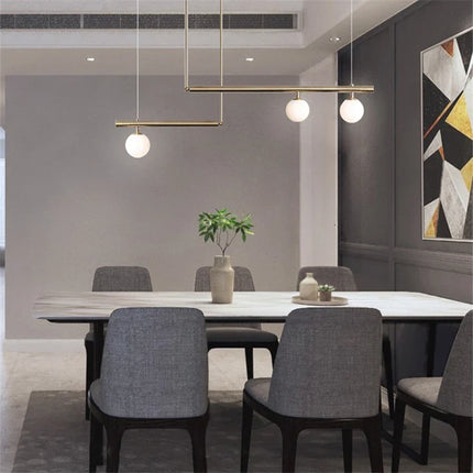 Lustre suspension moderne avec abat-jour en verre style nordique — LZ4P9XQ
