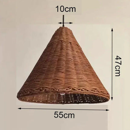 Suspension avec abat-jour rotin tricoté main design minimaliste — LZ4X9T