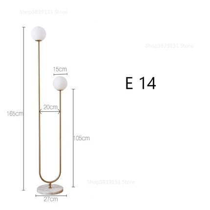 Lampadaire LED vertical en verre laiteux style nordique — LZ4X9P7