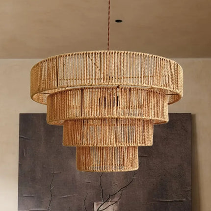 Suspension en corde de chanvre style wabi-sabi pour intérieur raffiné — LZ4X7B