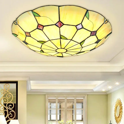 Lustre suspension bohème méditerranéen en vitrail pour intérieur — LZ4X9P2
