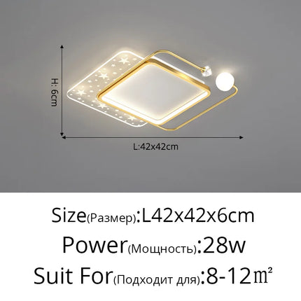 Plafonnier LED doré au design nordique créatif pour intérieur — LZ4X9M