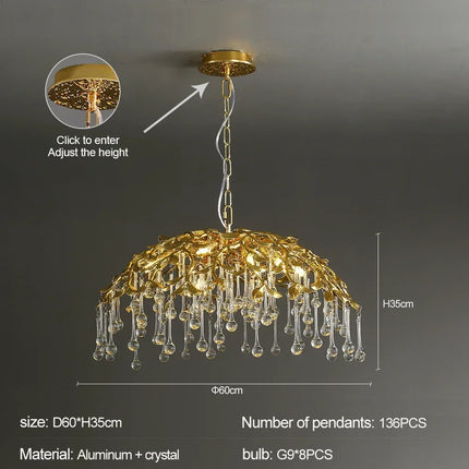 Lustre en cristal design goutte de pluie élégant — LZ4X9P2Q