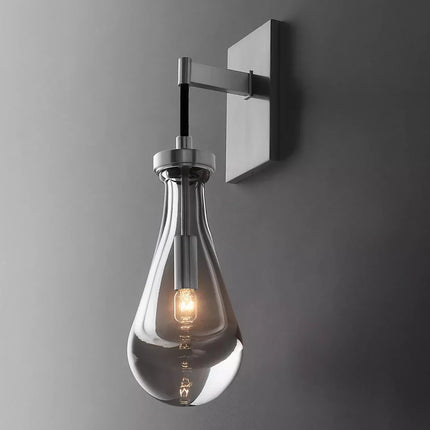 Applique murale LED moderne noire style rétro goutte d'eau avec corde — LZ4X9P2