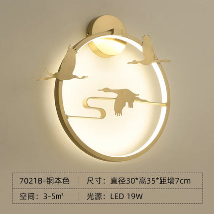 Applique murale LED en cuivre style traditionnel chinois pour intérieur — LZ4X9P2