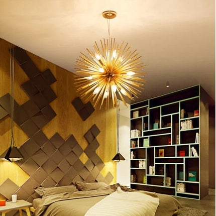 Lustre boule hérisson lumineux style nordique pour décoration maison — LZ4N7Q2