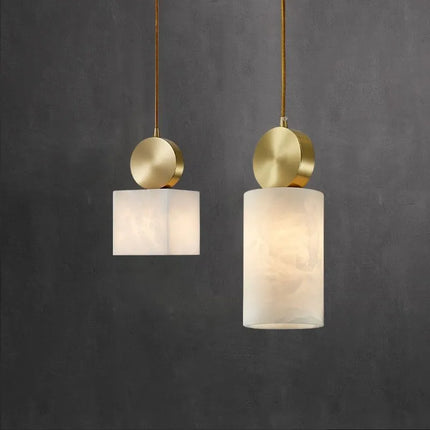 Suspension nordique en marbre et cuivre avec éclairage LED intégré — LZ4X9P