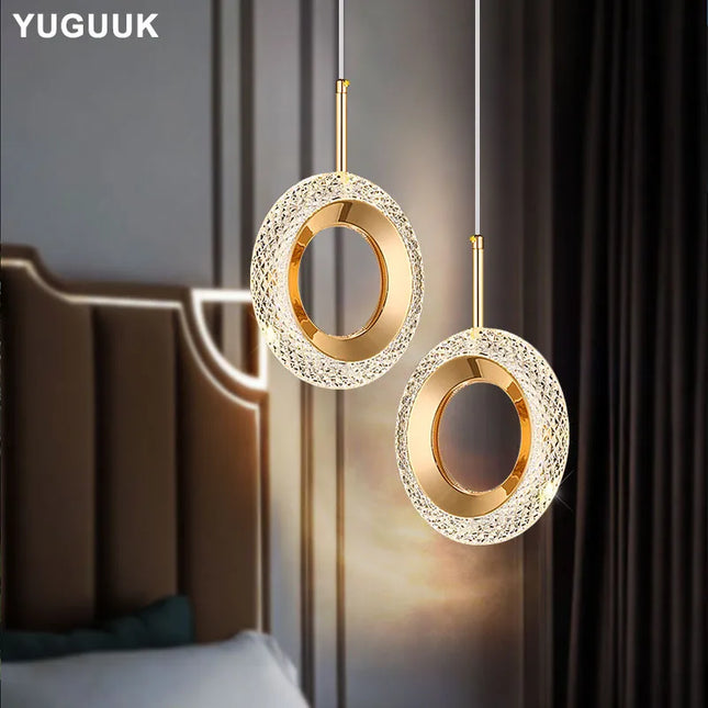 Suspension LED anneau nordique pour chambre et salon moderne — LZ4X9J