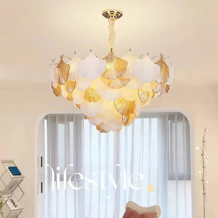 Suspension décorative moderne en verre motif ginkgo — LZ4P9XQ7