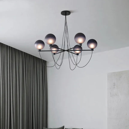 Lustre suspension boule en verre style industriel rétro — LZ4X9M