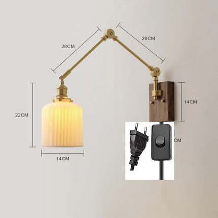 Applique murale LED pivotante en cuivre avec interrupteur à chaîne — LZ4X9T2