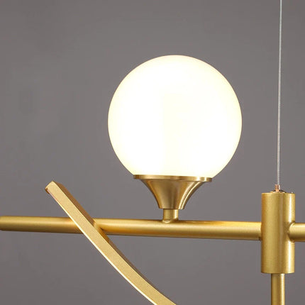 Lustre en verre blanc avec éclairage LED intégré — LZ3F9T1