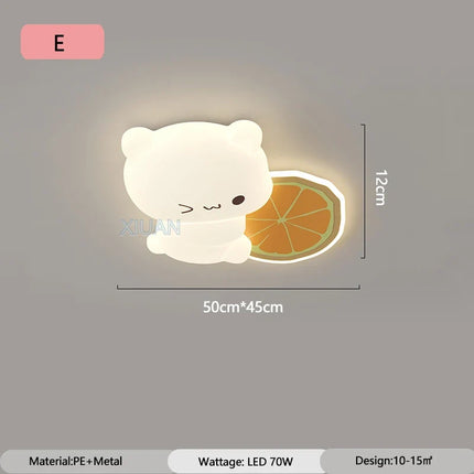 Plafonnier LED enfant motif ours et fruits cartoon — LZ4X9JQ
