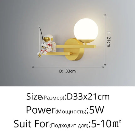 Applique murale LED astronaute lune et planète style nordique 2022 — LZ4X7J9