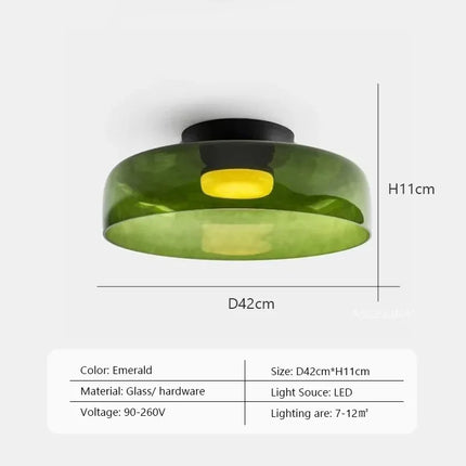 Plafonnier LED design nordique en verre bol simple — LZ4X9J2