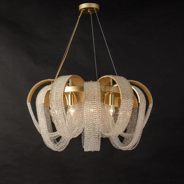 Lustre cristal à pampilles pour salon, restaurant et chambre — LZ4X9P