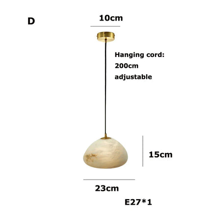 Suspension LED géométrique en marbre à intensité variable — LZ7FQ2