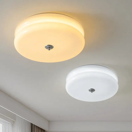 Plafonnier rétro en verre crème pour chambre à coucher — LZ4X9M