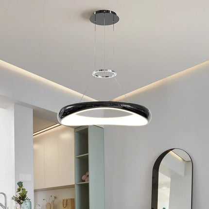 Lustre LED suspension anneau simple style nordique pour restaurant et bar — LZ4F9Q2